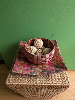Red wicker home decor