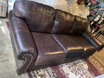 Brown Leather couches Set of 2 (100%Leather )