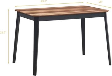 Obo Pick up ASAP - 43.5" L Rectangular Wood Dining Table (Walnut & Black) with 4 Wooden finish CHAIRS