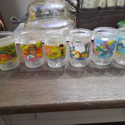 6 Vintage Welch's Dragon Tale Jelly Jars