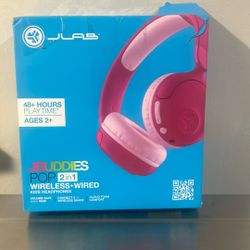 JLAB Jbuddies Pop 2in 1 Wireless +Wired Kids Headphones