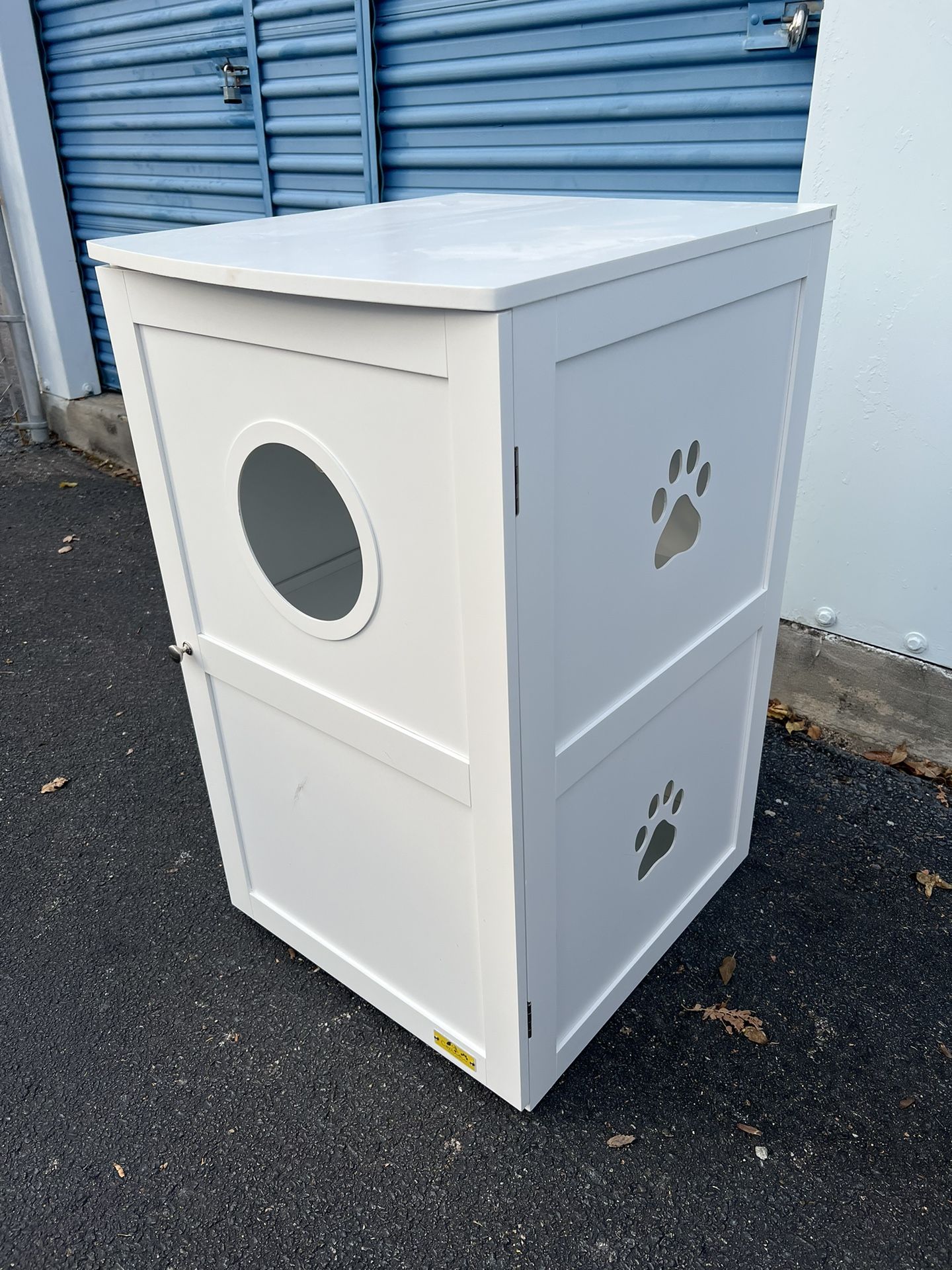 Cat Litter Box- Coziwow by Jaxpety 2-Story Washroom House Cat Litter Box Enclosure, White