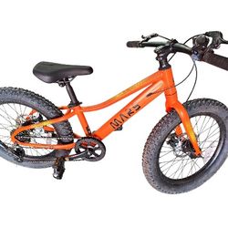 Glerc Mars Mountain Bike, 24 Inch Fat Tire Bike, Bicycle with 2.8-Inch Wide Tires and 6 Speed Drivetrain - Orange