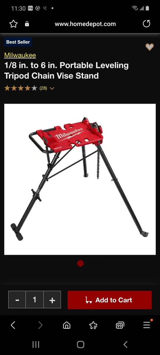 Milwauke Portable Leveling Tripod Chain Vise Stand New In Box $300 Firm Cash Olny