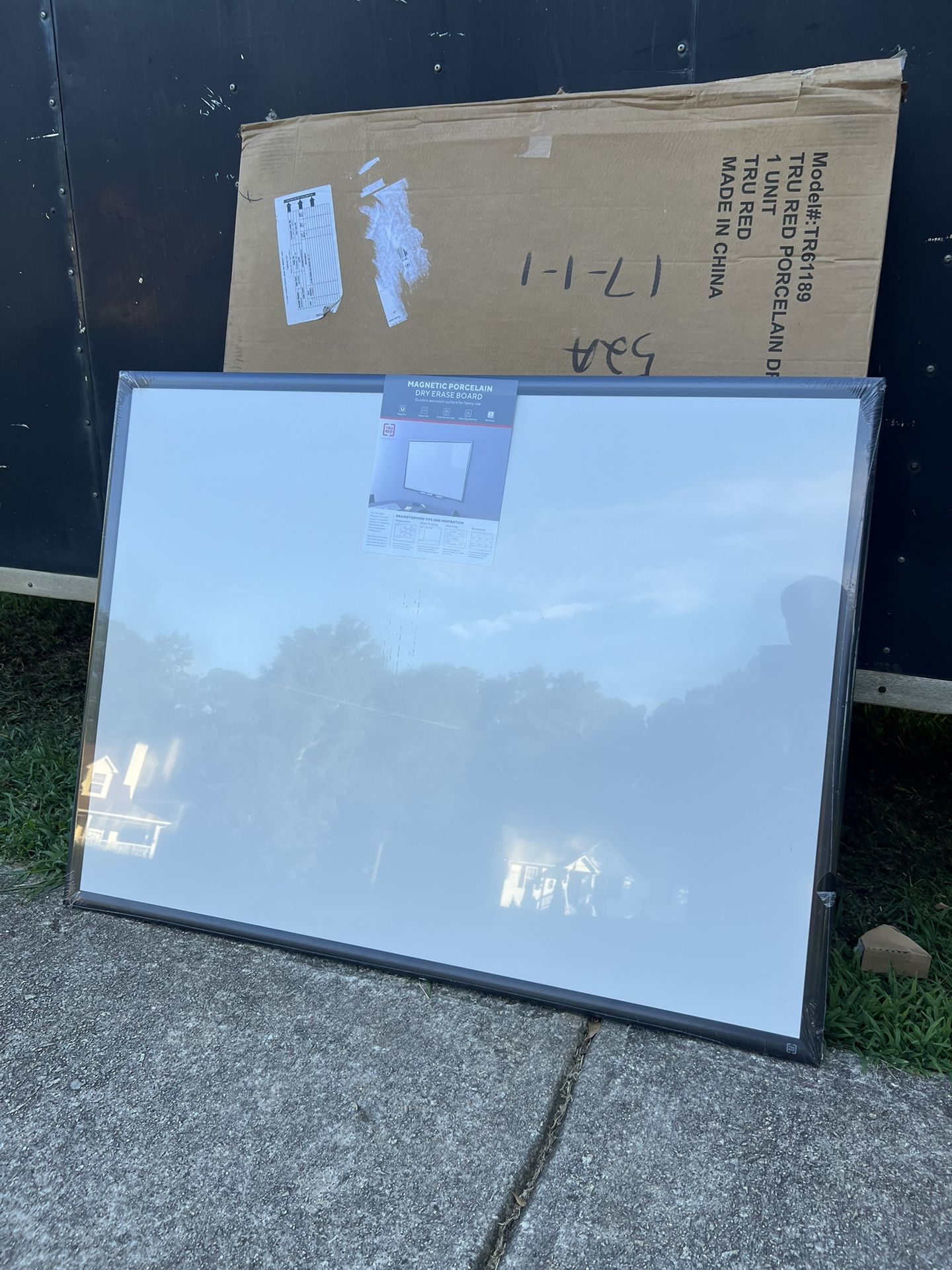 Staples 4ft x 3ft TRU RED Magnetic Porcelain Dry Erase Board