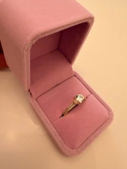 14K Gold Round Moissanite Engagement Ring (9.5)