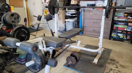 Weight Bench Press with Olympic Weight Bar 6ft ( no weights )