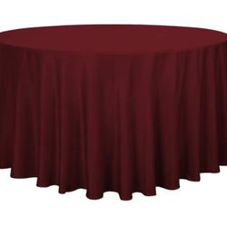  Burgundy 108" Round Polyester Tablecloth