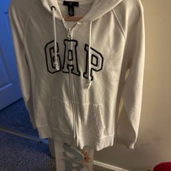 Gap Logo Zip-Up Hoodie White