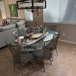 Glass Dining Table w/6 chairs