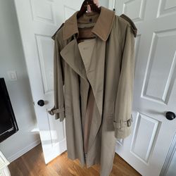 1998 Burberry Trench Coat Men’s 44R with Tartan Check & Removable Liner 
