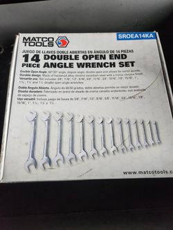 Matco Tools 14-Piece Double Open End Angle Wrench Set