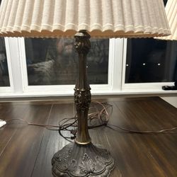Pair (2) Heavy Vintage cast metal Lamps – Ornate Neoclassical Style Mid 20th century