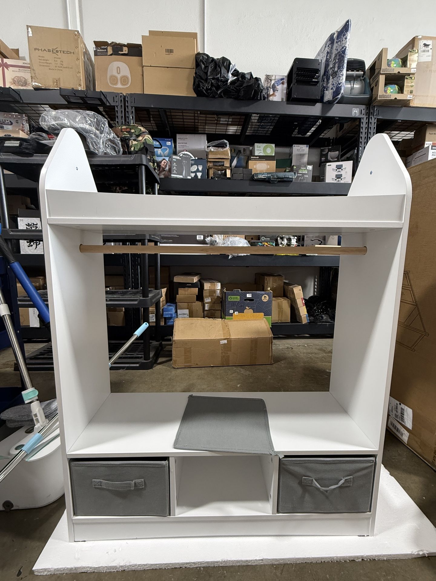 NACHES Kids Dress Up Storage Rack With Mirror