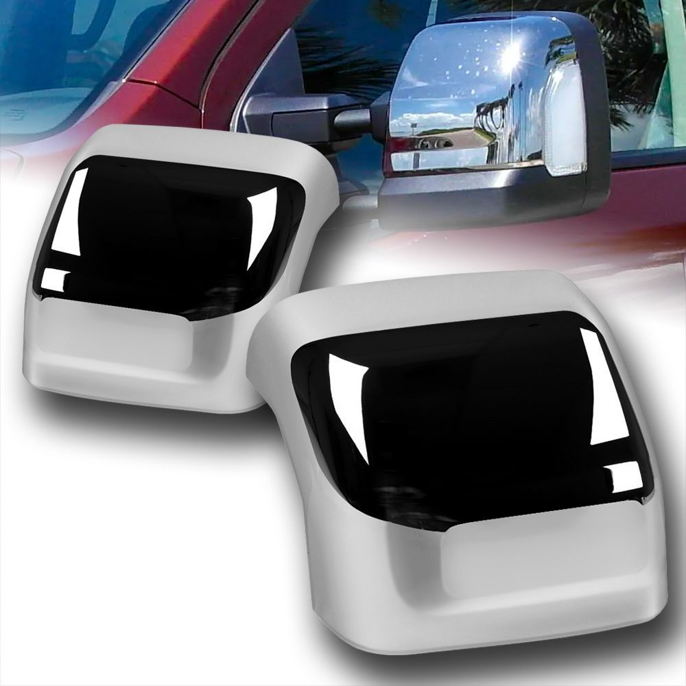 For 2016-2024 Nissan Titan Mirror Chrome Tow Mirror Covers With Turn Signal Cut -(2-MC-2256