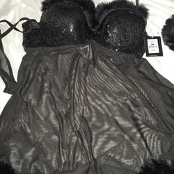 Valentines Lingerie Black Size Large Brand New 