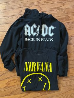 AC DC Sweatshirt & Classic Nirvana Shirt size S/M