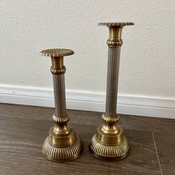 Elegant Gold and Silver Candle Holders
