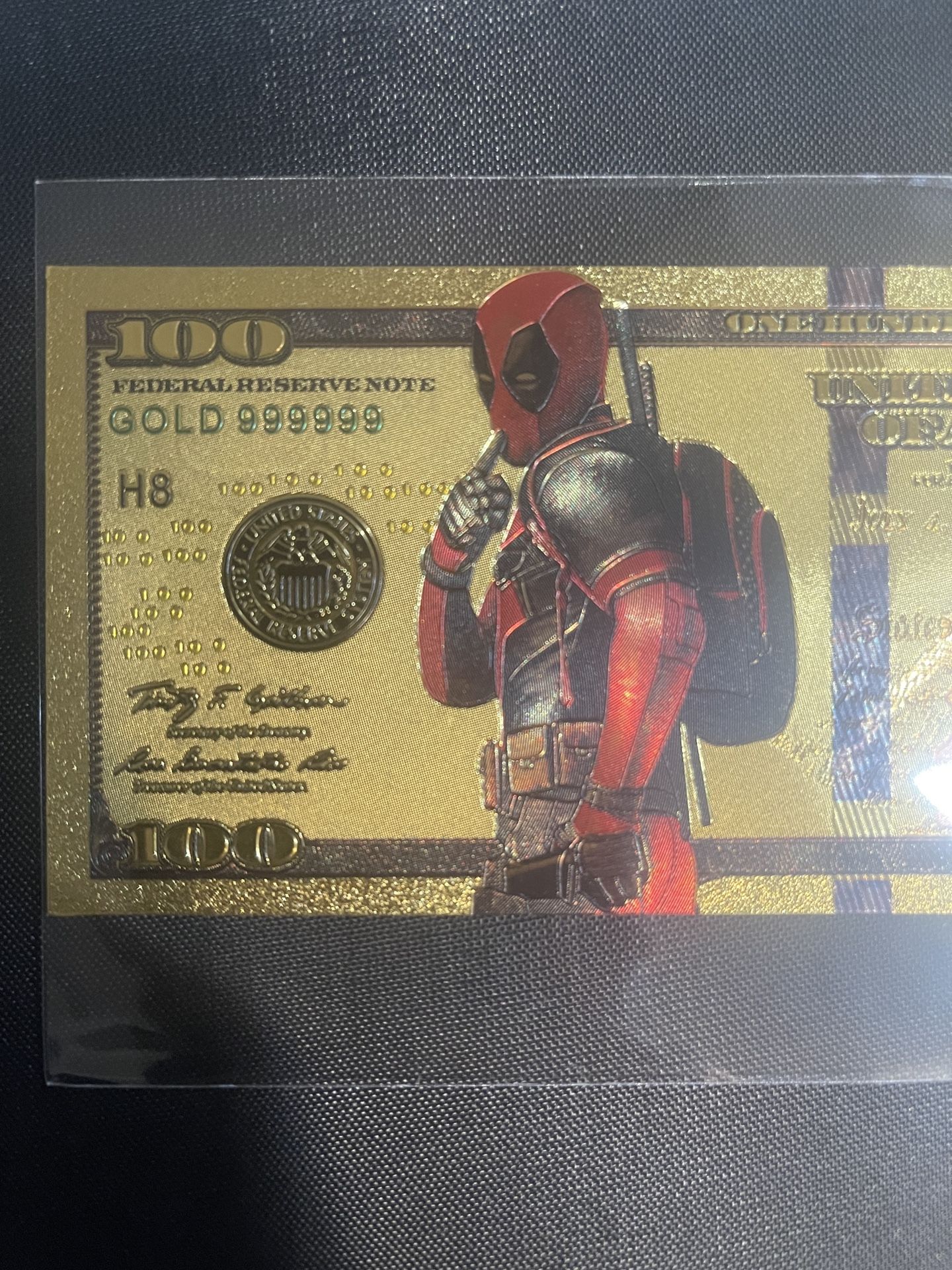 Deadpool Gold Foil $100 Bill (Not Real Currency)