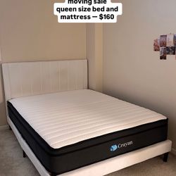 Queen Bed with Mattress – Great Condition
