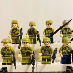 Green Soldiers Minifigures and Accessories | New Custom LEGO Compatible Toys