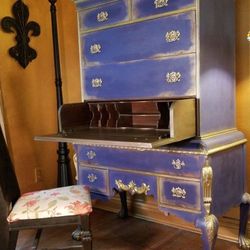 Antique Highboy Dresser / Secretary Desk