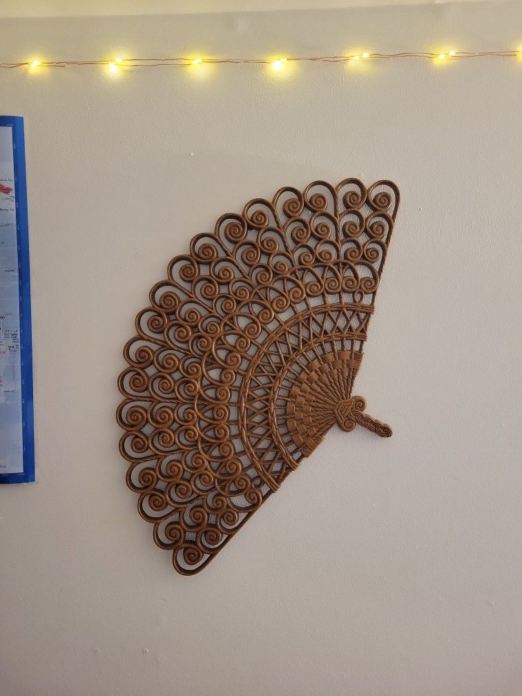 Vintage MCM USA Made Japanese Boho Fan Home Decor