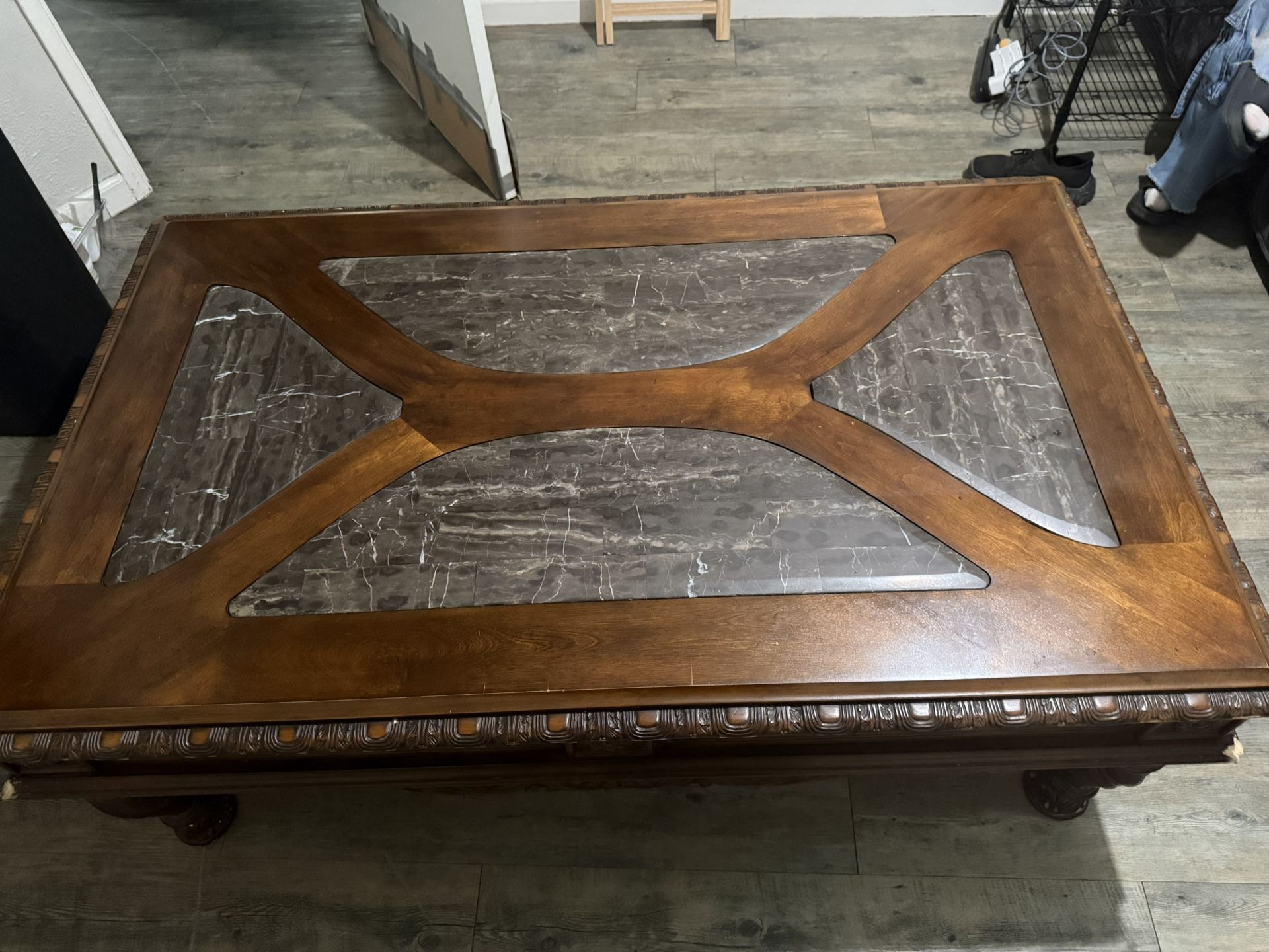Large Brown W Granite Coffee Table