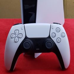 Sony PS5 825GB Digital Edition Video Game System with Controller & Plugs - Playstation 5 - All Digital - White - Working 
