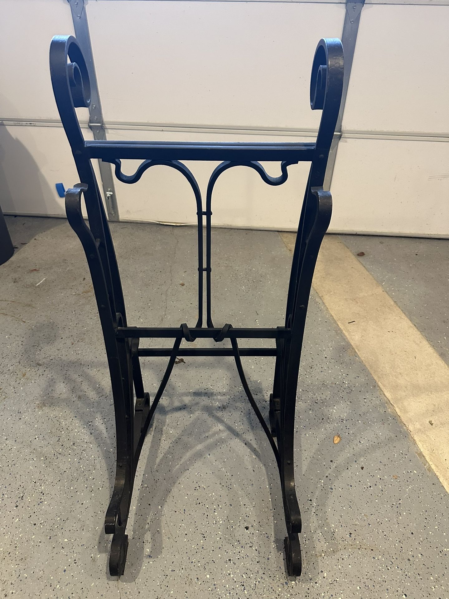 Hand Made Black Wrought Iron Easel Completely Custom Made French Design