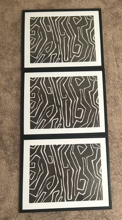 3 Black & White Framed Art Prints