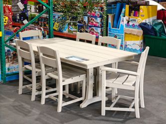 POLYWOOD Gulf Shores Farmhouse Trestle Dining Set, 7pc