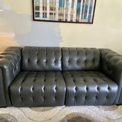 Leather Couch And Oversized Leather Arm Chair-Made In England 
