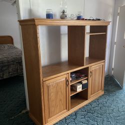 Solid Oak Entertainment  Center 