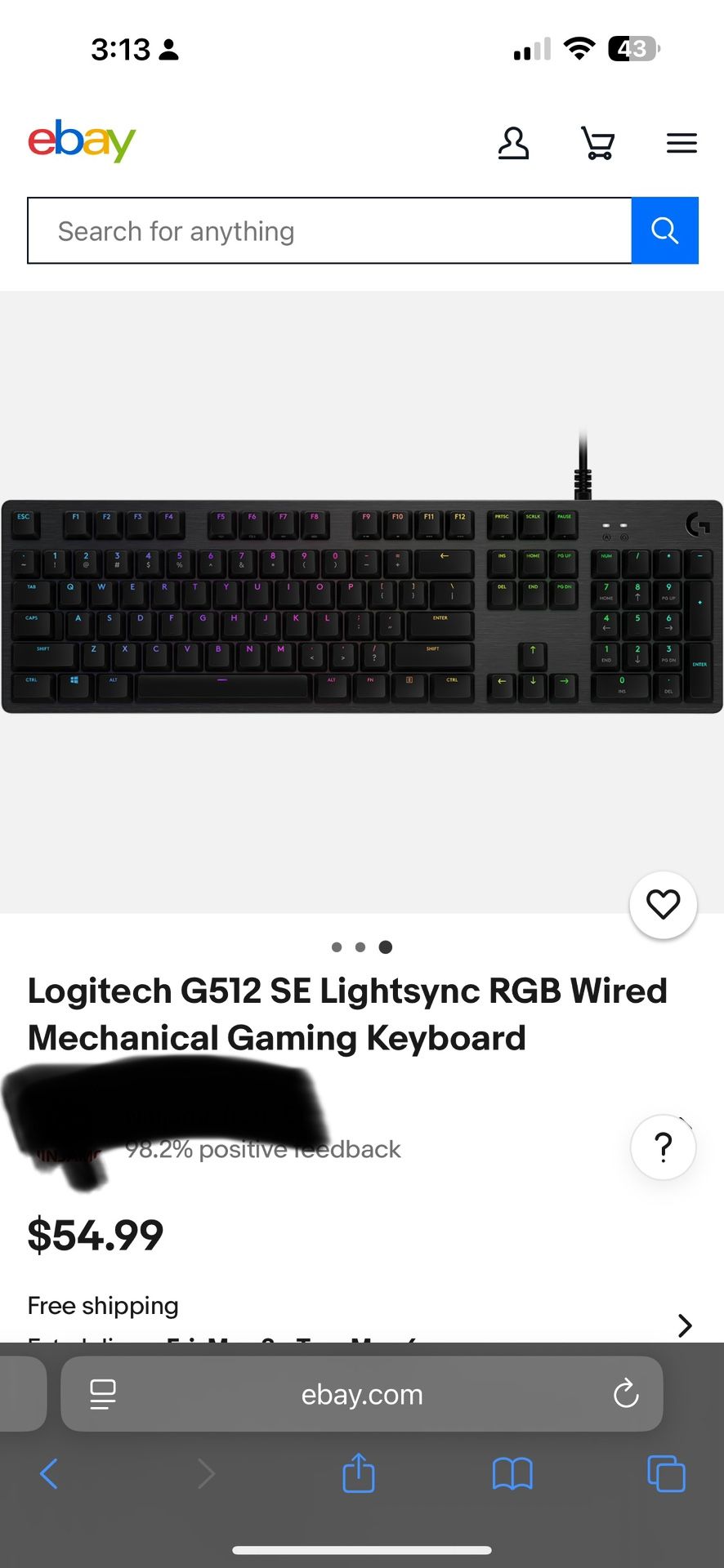Logitech G512 SE Lightsync RGB Wired Mechanical Gaming Keyboard