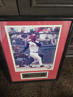 Ken Griffey Jr. Signed Auto 8x10 Reds Photo Framed 18x20 w/ COA