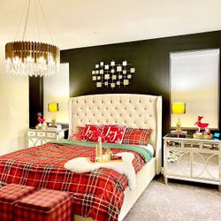 Cal King Bed And 2 Side Tables 