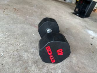 Ethos 40 lb Rubber Hex Dumbbell – Single