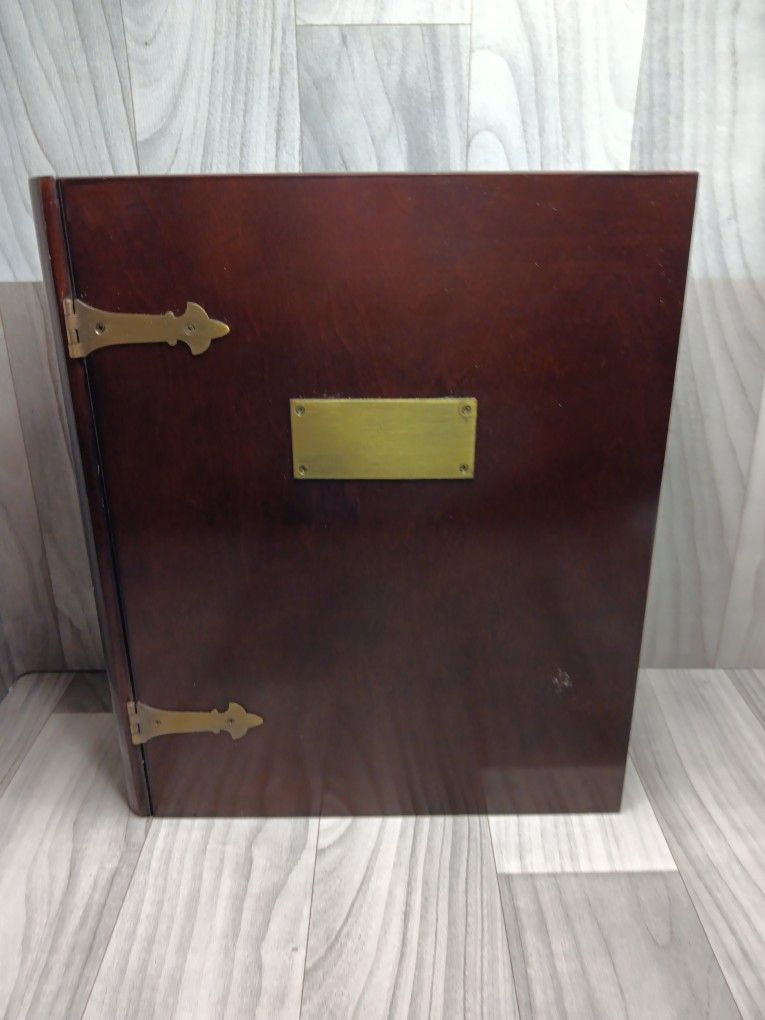 Bombay Company Mahogany Wood Brass Accents Memory Keepsake  Box  Vintage  1991