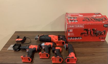 NEW CRAFTSMAN V20 5-Tool Power Tool Set + Charger – Drill, Impact, Saw, Multi Tool & Light