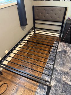 Twin bed frame with headboard