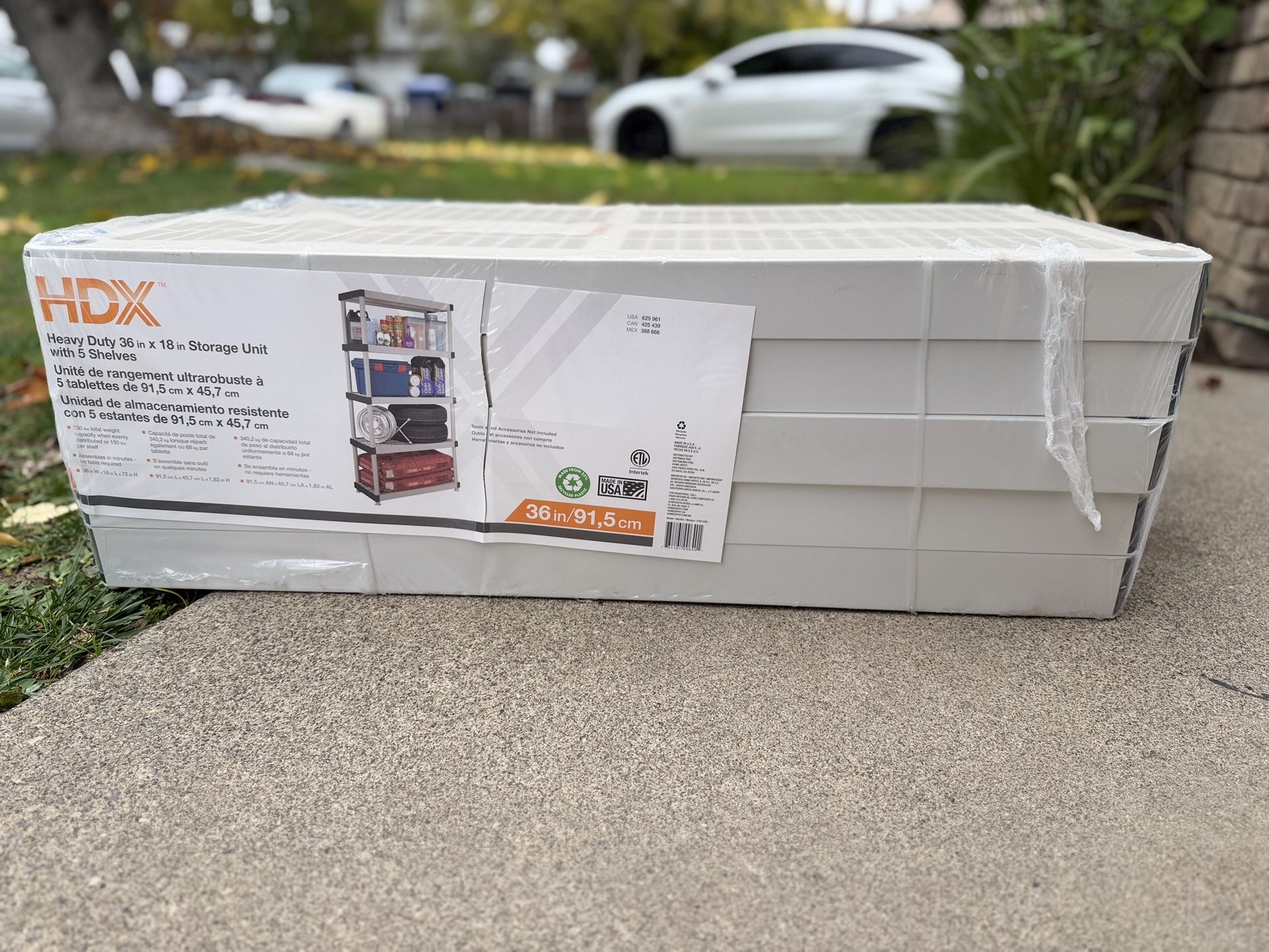 HDX Heavy Duty 5-Tier Easy Assembly Multi-purpose Plastic Garage Storage Shelving Unit