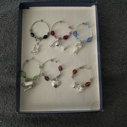 925 Wine Glasses Charms