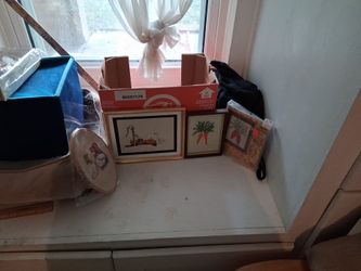 3 crossstitch framed pictures