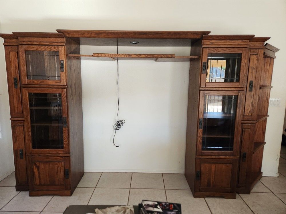 Large Wooden Media Cabinet