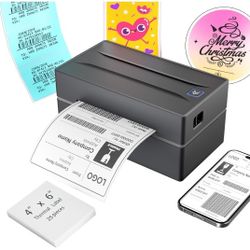 Nulltonex Bluetooth Thermal Shipping Label Printer: 4x6 Wireless Label Maker with Tape for Small Business