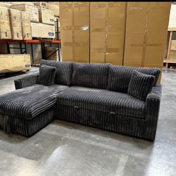 🔥 CORDUROY SLEEPER SECTIONAL – LOADED WITH FEATURES! 🔥