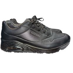 Skechers Uno Stand On Womens Lace Up Black Sneakers Runners Size 9