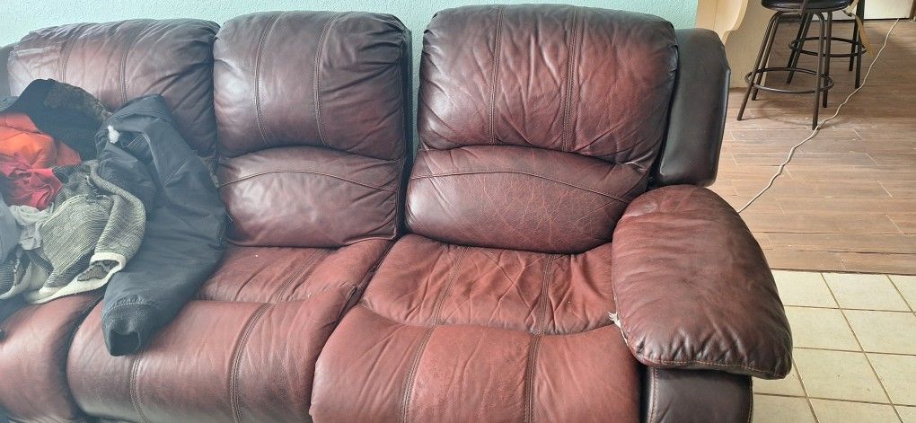 Three Seat Leather Sofa