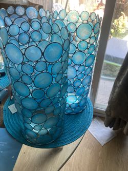 3 Capiz Shell 14 Inch Tall New Candle Holders 